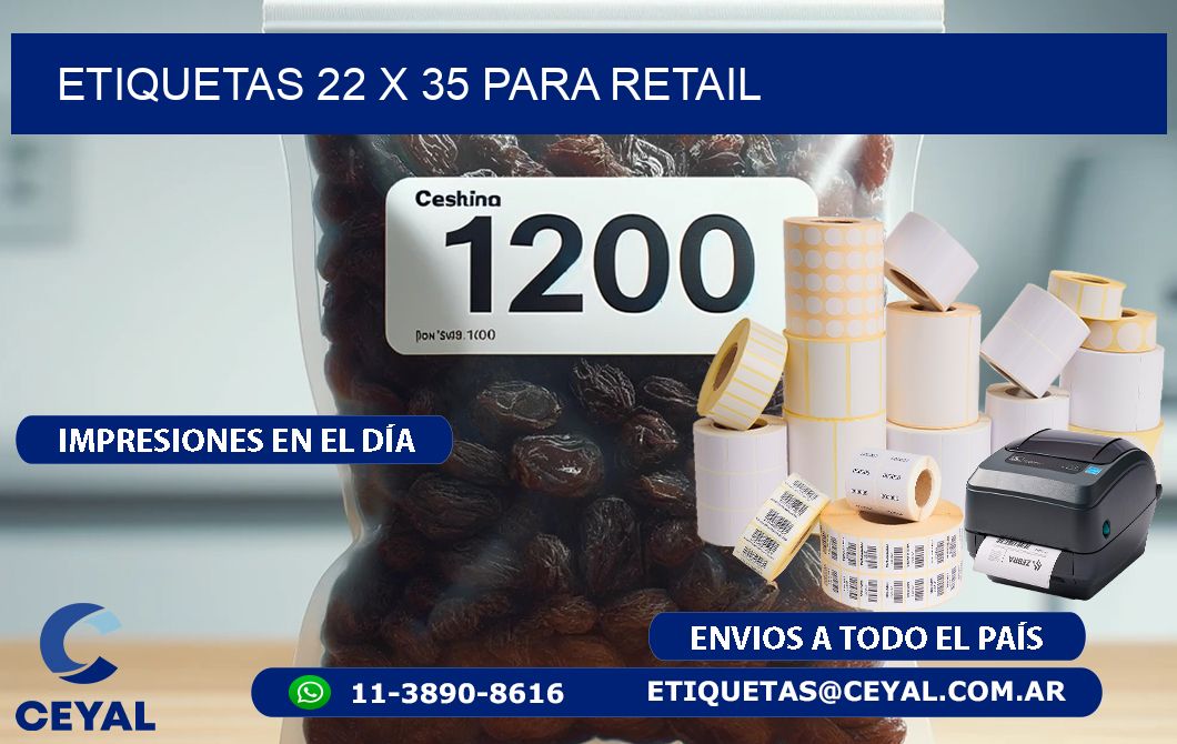 ETIQUETAS 22 x 35 PARA RETAIL