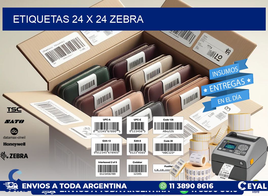 ETIQUETAS 24 x 24 ZEBRA