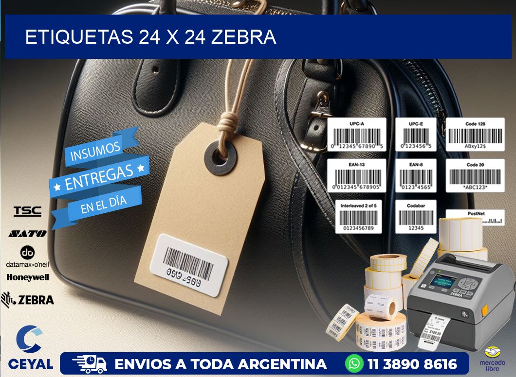 ETIQUETAS 24 x 24 ZEBRA