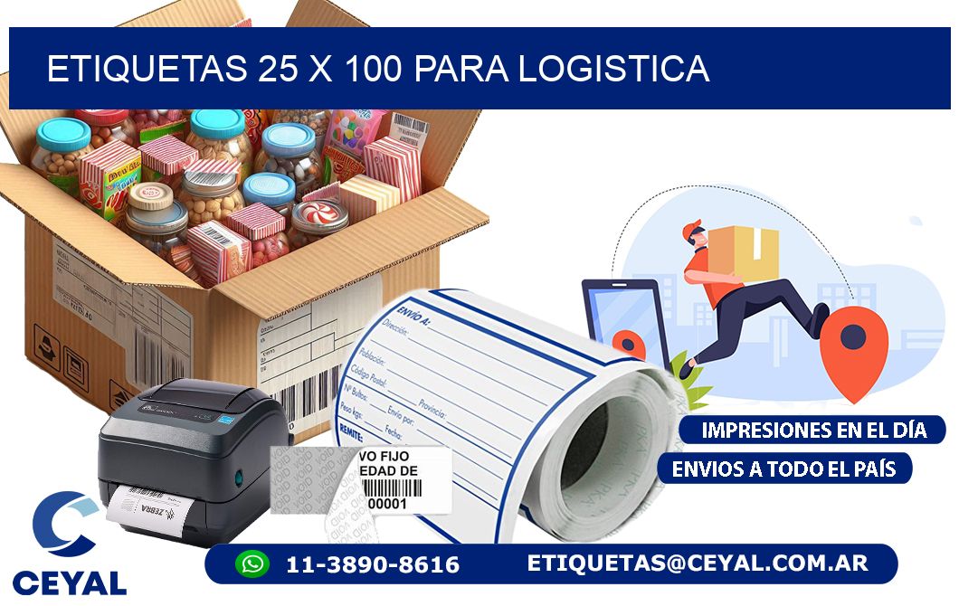 ETIQUETAS 25 x 100 PARA LOGISTICA