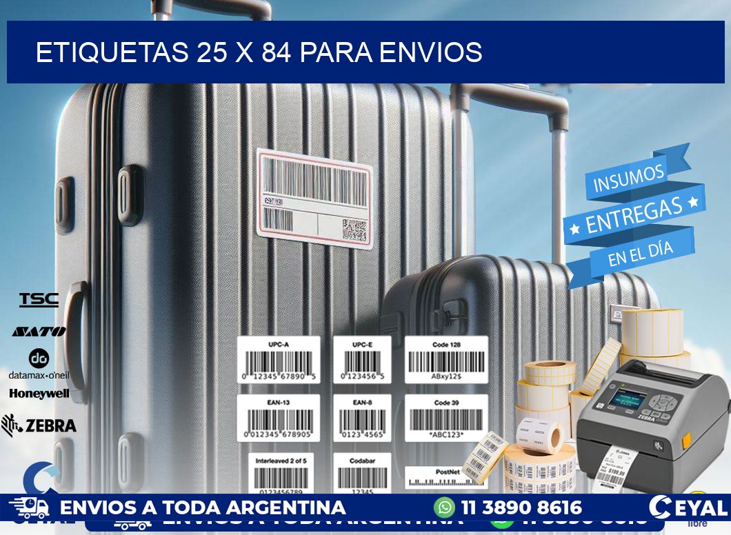 ETIQUETAS 25 x 84 PARA ENVIOS
