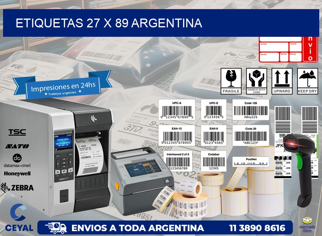 ETIQUETAS 27 x 89 ARGENTINA