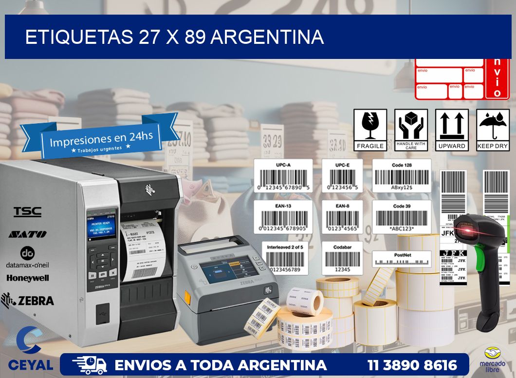 ETIQUETAS 27 x 89 ARGENTINA