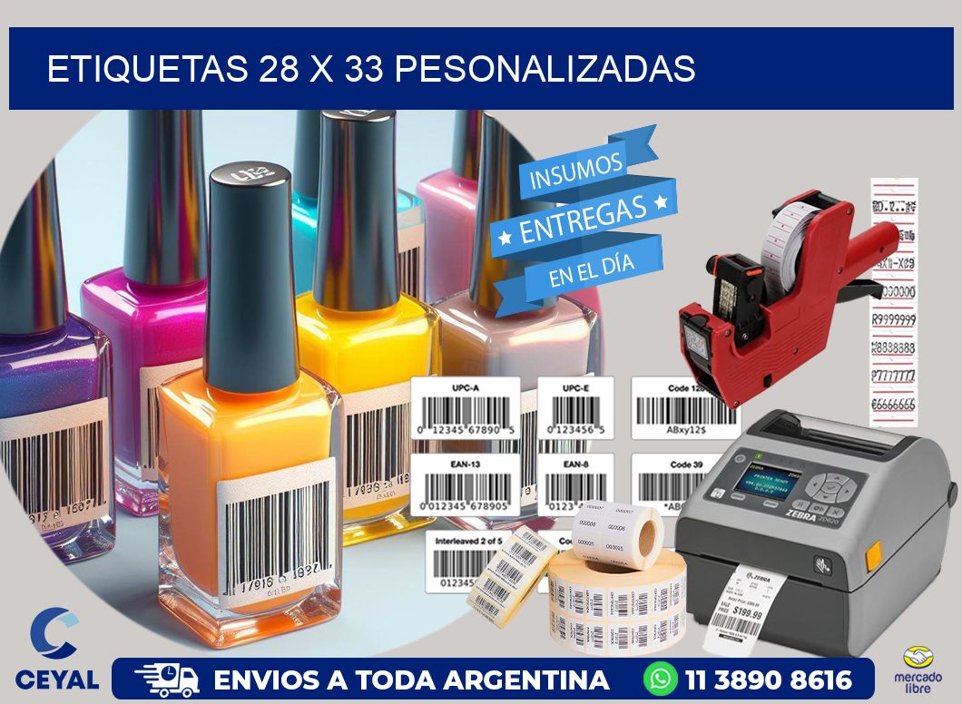 ETIQUETAS 28 x 33 PESONALIZADAS