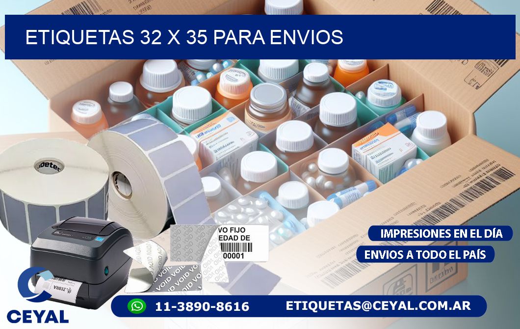 ETIQUETAS 32 x 35 PARA ENVIOS