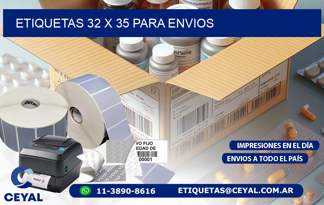 ETIQUETAS 32 x 35 PARA ENVIOS