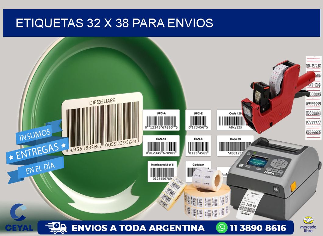 ETIQUETAS 32 x 38 PARA ENVIOS