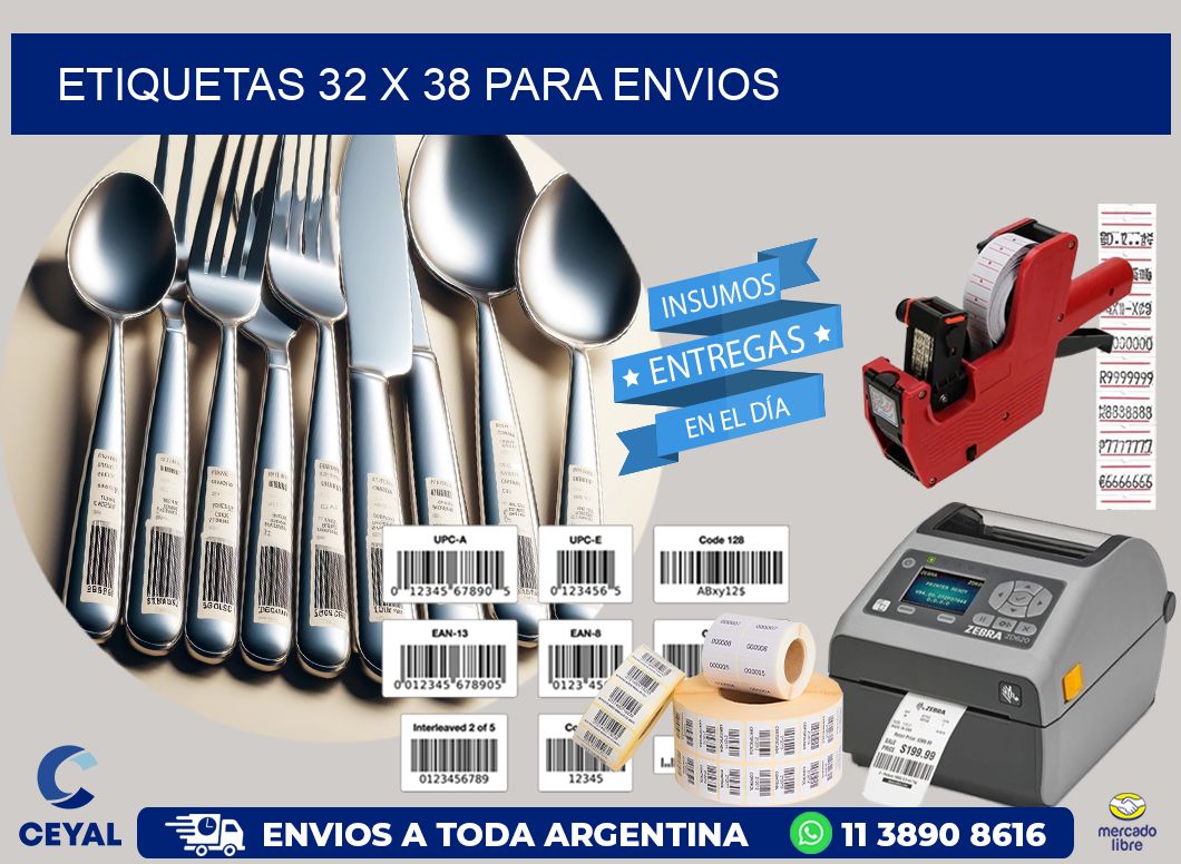 ETIQUETAS 32 x 38 PARA ENVIOS