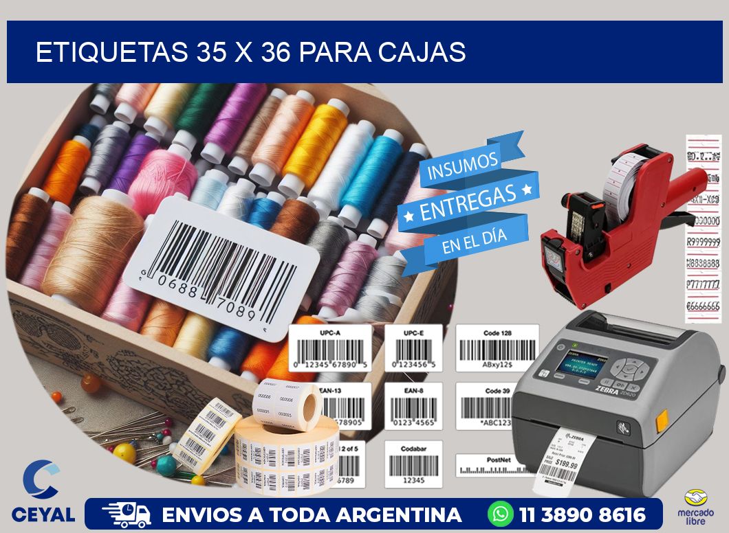 ETIQUETAS 35 x 36 PARA CAJAS