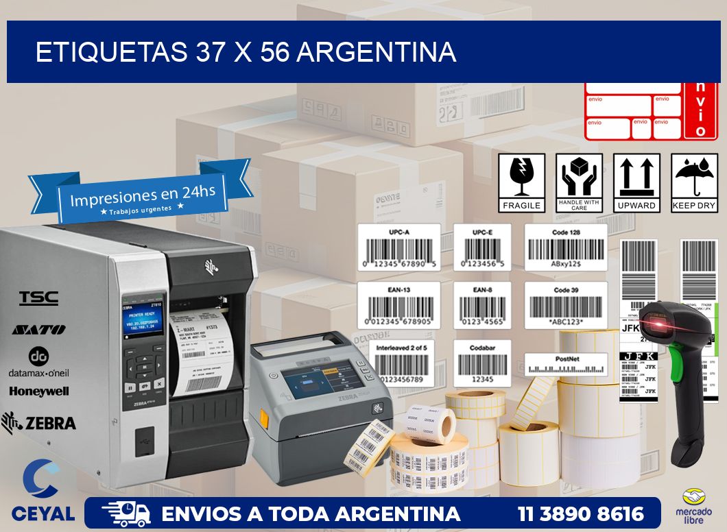 ETIQUETAS 37 x 56 ARGENTINA