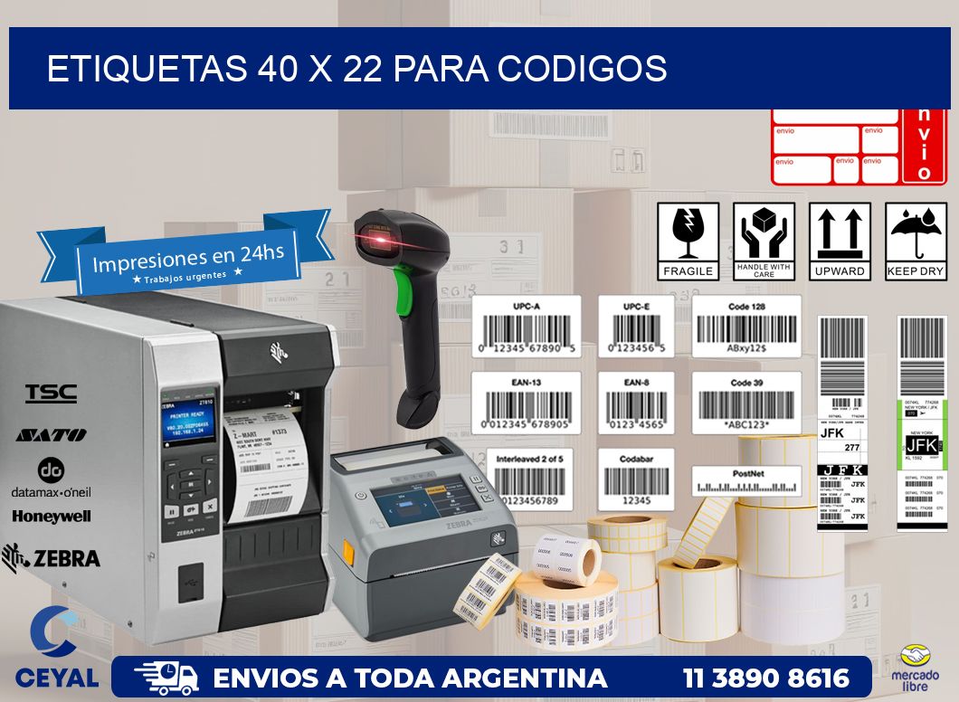ETIQUETAS 40 x 22 PARA CODIGOS