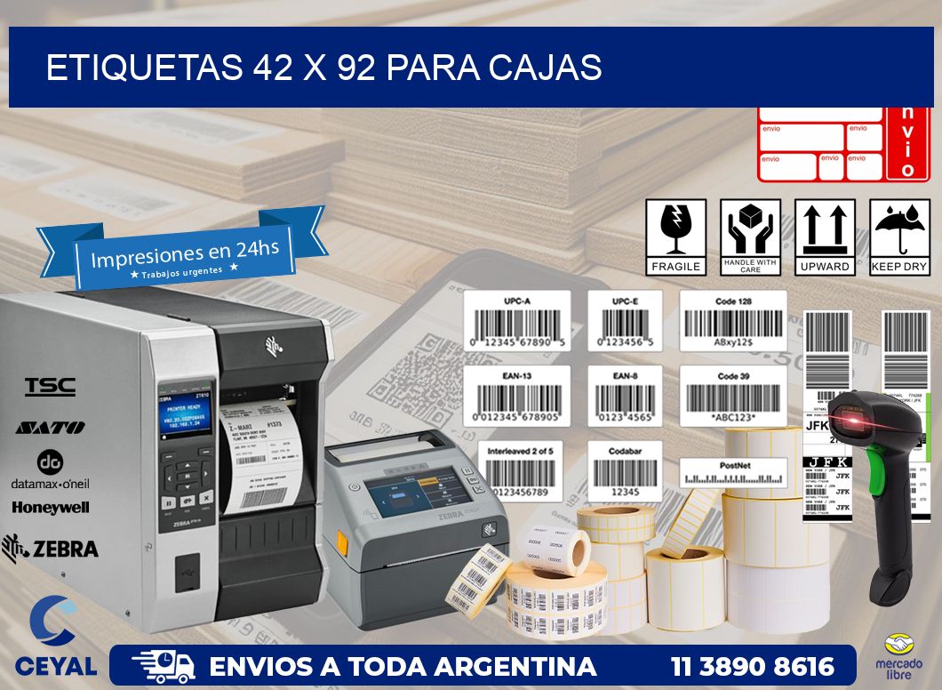 ETIQUETAS 42 x 92 PARA CAJAS