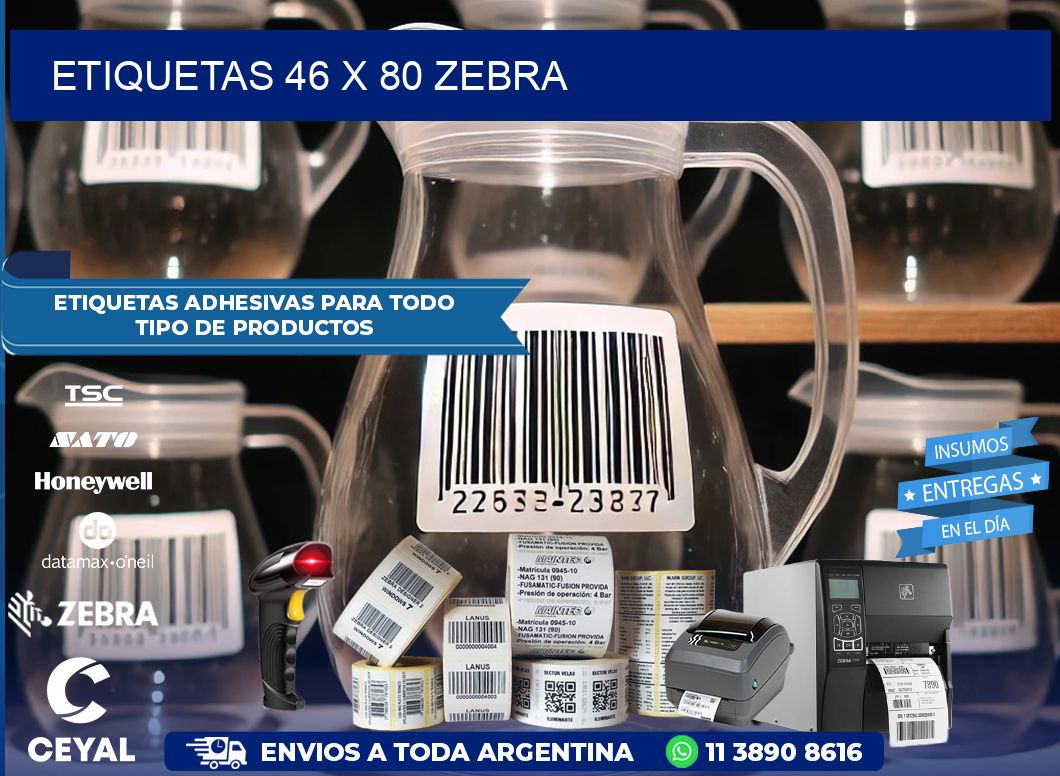 ETIQUETAS 46 x 80 ZEBRA
