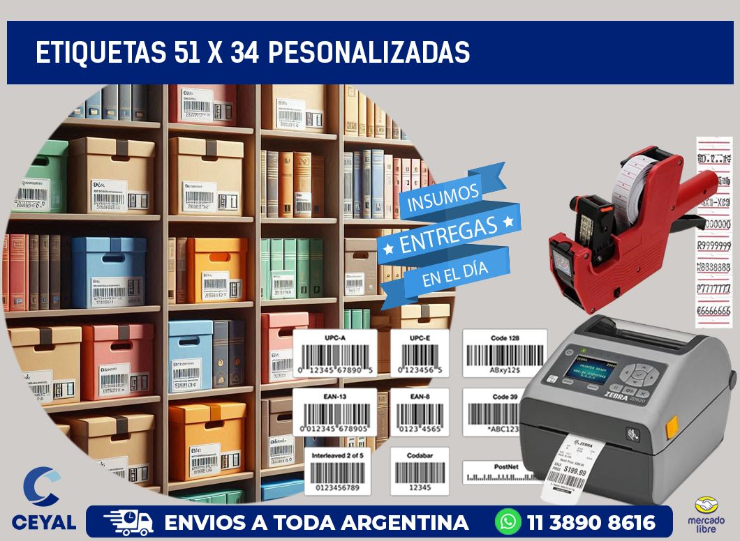 ETIQUETAS 51 x 34 PESONALIZADAS