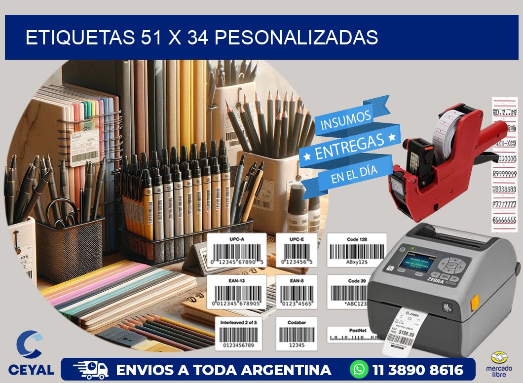 ETIQUETAS 51 x 34 PESONALIZADAS