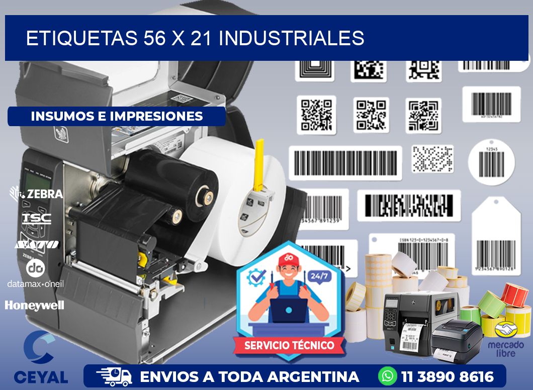 ETIQUETAS 56 x 21 INDUSTRIALES