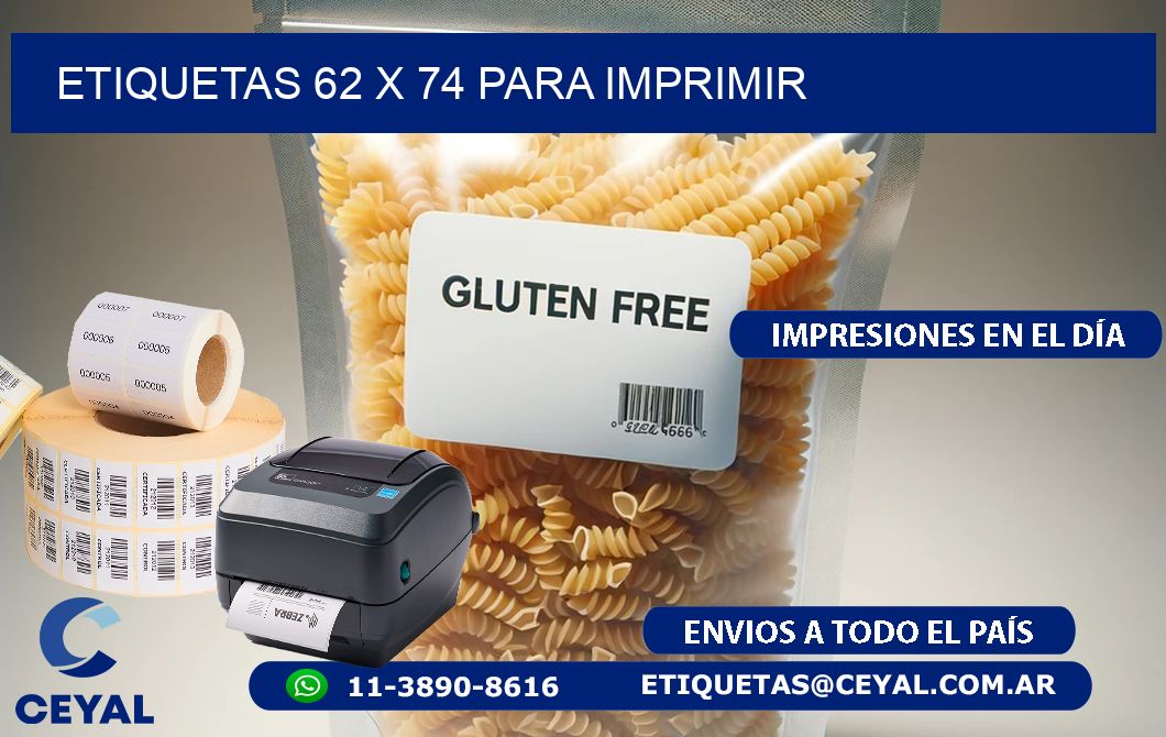 ETIQUETAS 62 x 74 PARA IMPRIMIR