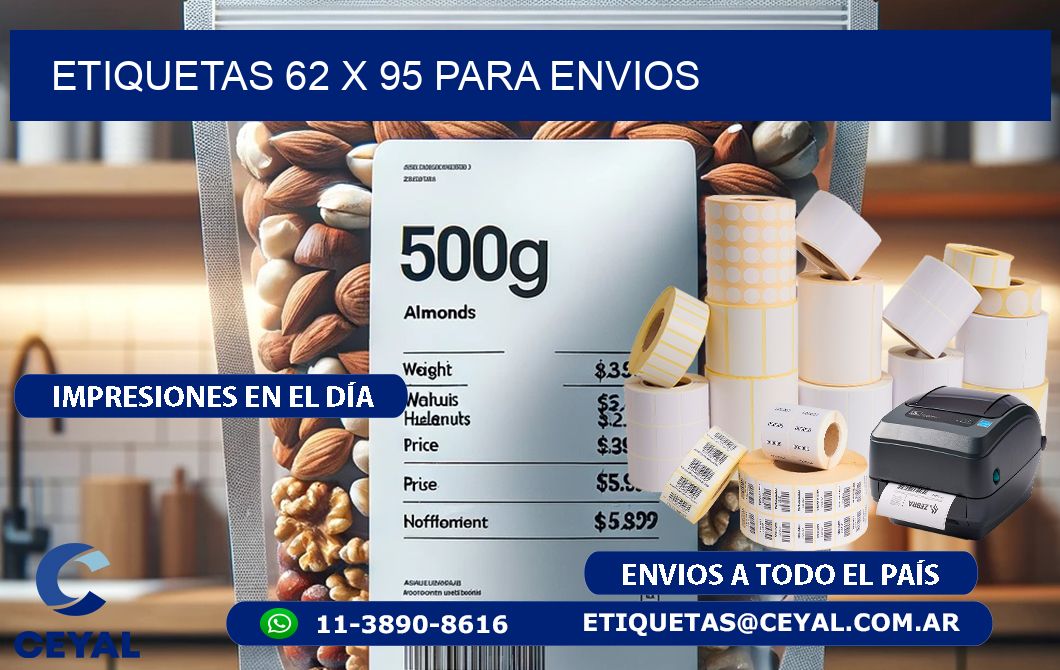 ETIQUETAS 62 x 95 PARA ENVIOS