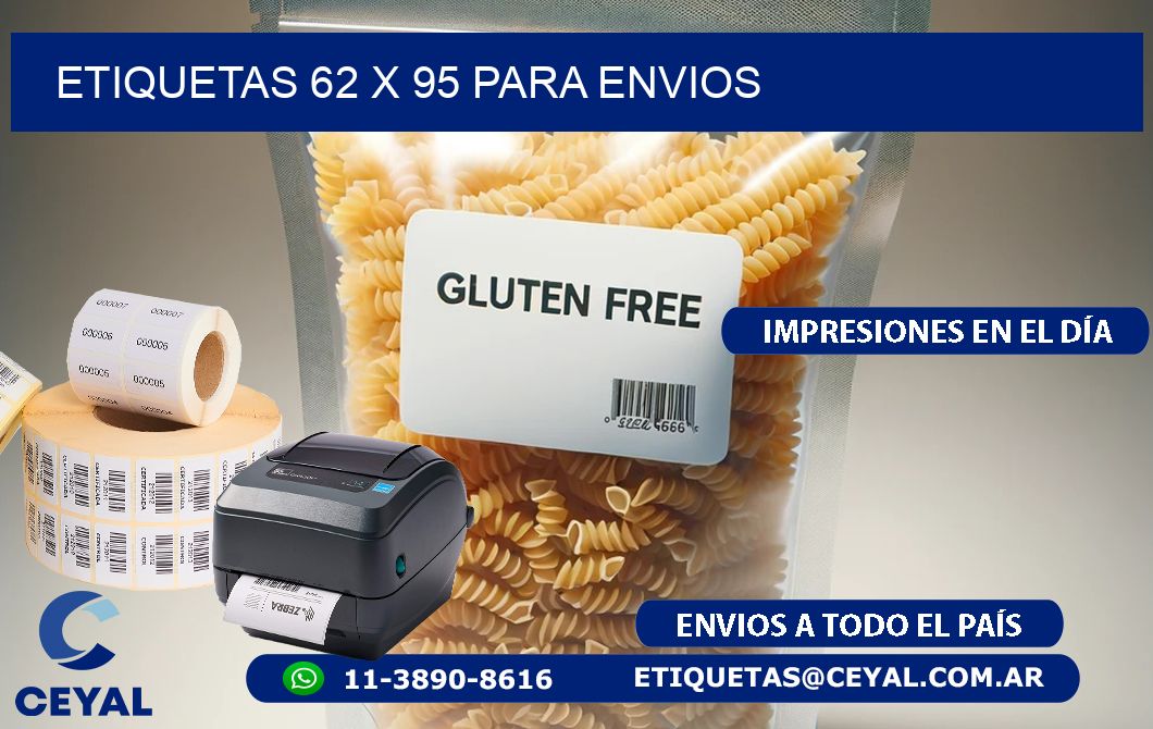 ETIQUETAS 62 x 95 PARA ENVIOS