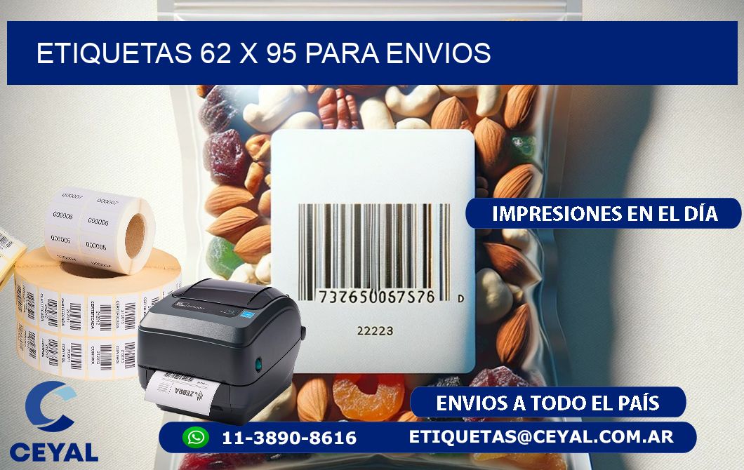 ETIQUETAS 62 x 95 PARA ENVIOS