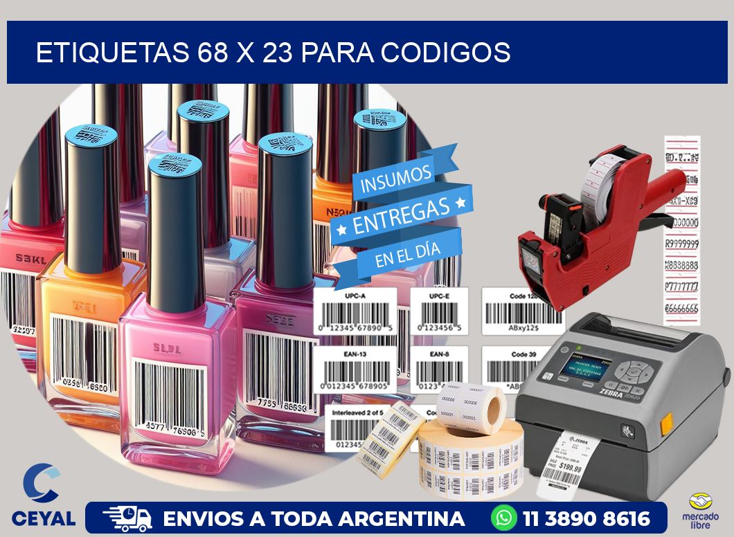 ETIQUETAS 68 x 23 PARA CODIGOS