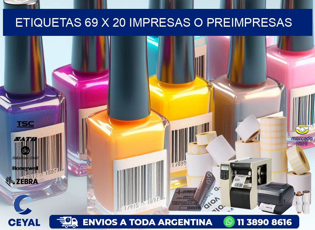 ETIQUETAS 69 x 20 IMPRESAS O PREIMPRESAS