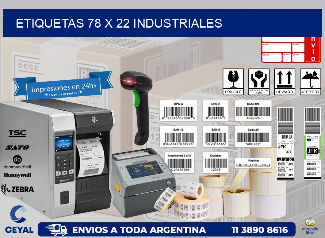 ETIQUETAS 78 x 22 INDUSTRIALES