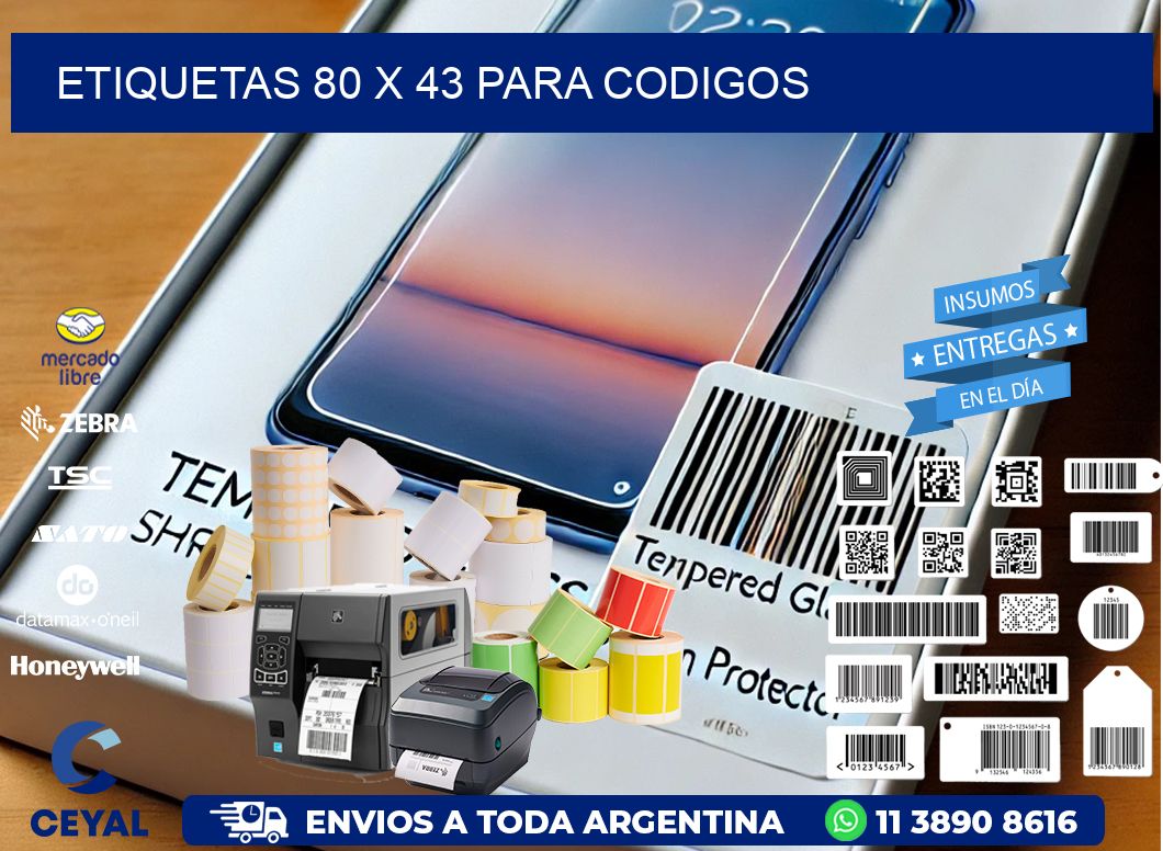 ETIQUETAS 80 x 43 PARA CODIGOS