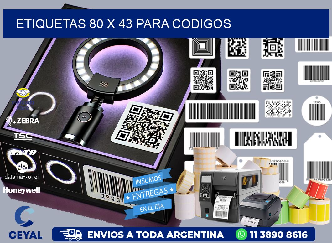 ETIQUETAS 80 x 43 PARA CODIGOS