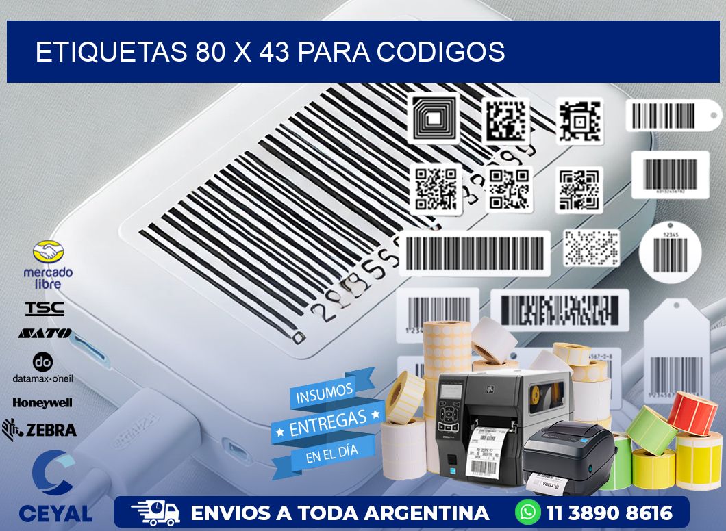 ETIQUETAS 80 x 43 PARA CODIGOS