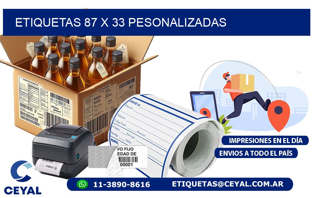 ETIQUETAS 87 x 33 PESONALIZADAS