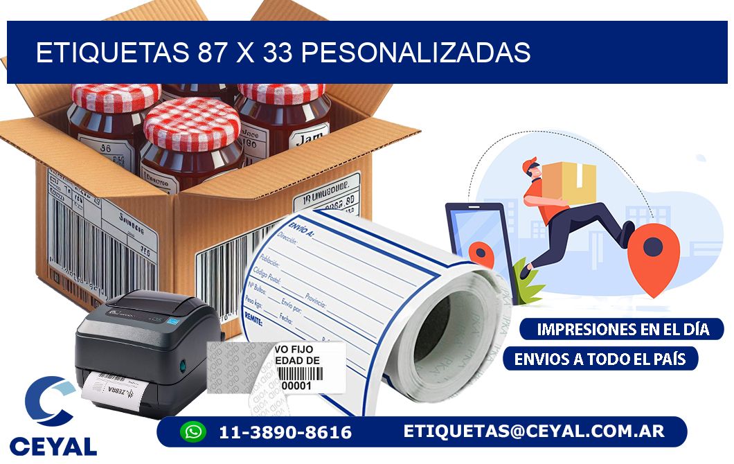 ETIQUETAS 87 x 33 PESONALIZADAS