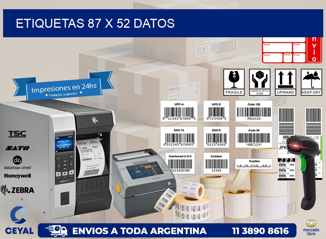 ETIQUETAS 87 x 52 DATOS