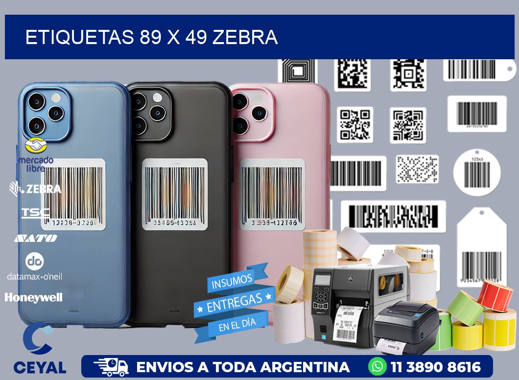ETIQUETAS 89 x 49 ZEBRA