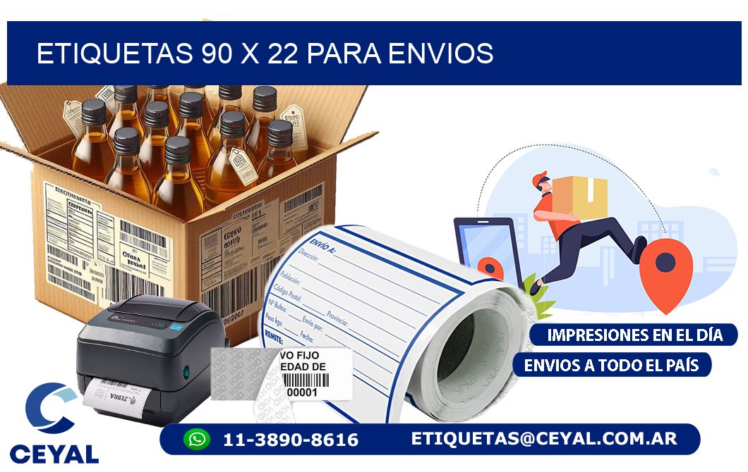 ETIQUETAS 90 x 22 PARA ENVIOS