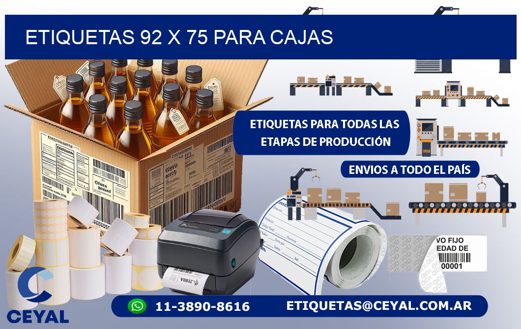 ETIQUETAS 92 x 75 PARA CAJAS