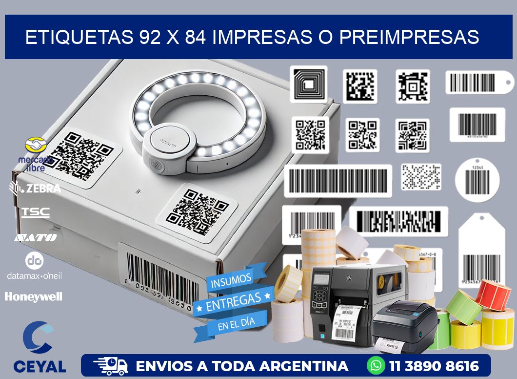 ETIQUETAS 92 x 84 IMPRESAS O PREIMPRESAS