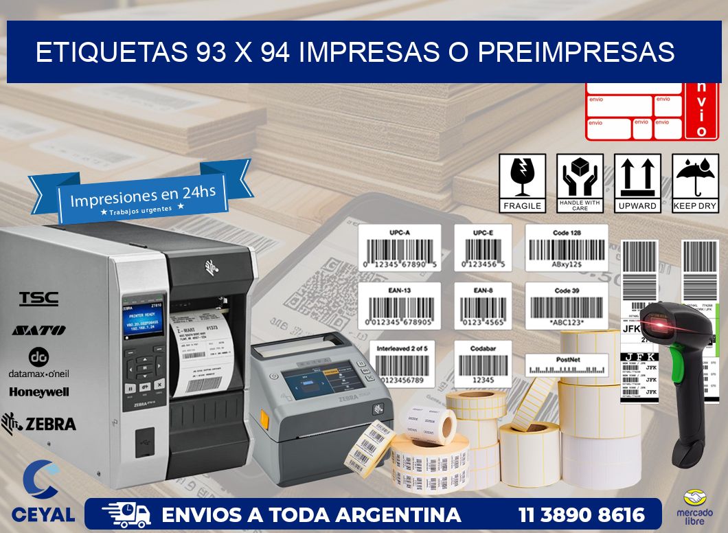 ETIQUETAS 93 x 94 IMPRESAS O PREIMPRESAS