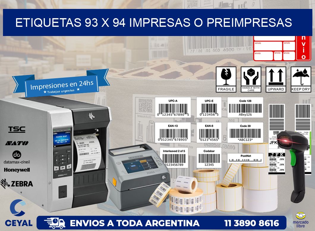 ETIQUETAS 93 x 94 IMPRESAS O PREIMPRESAS