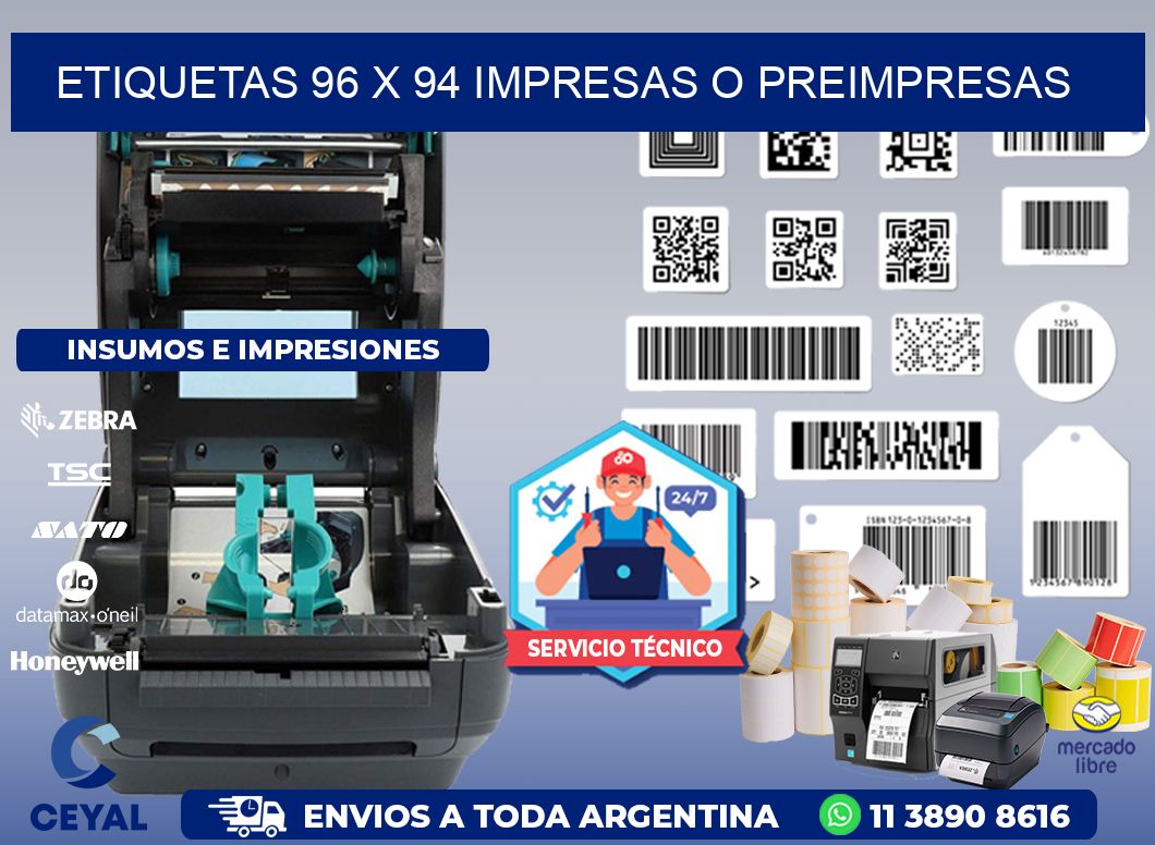 ETIQUETAS 96 x 94 IMPRESAS O PREIMPRESAS