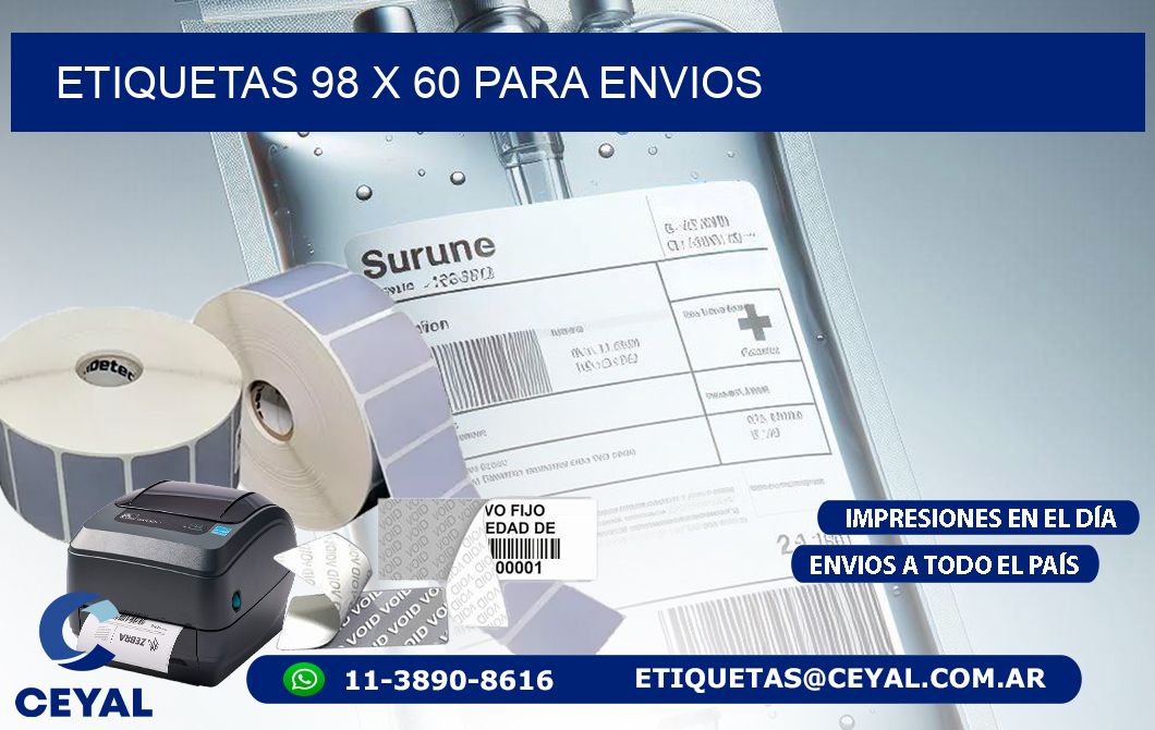 ETIQUETAS 98 x 60 PARA ENVIOS