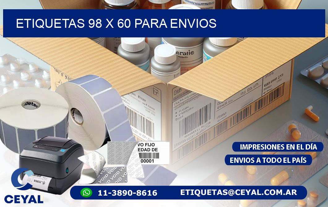 ETIQUETAS 98 x 60 PARA ENVIOS