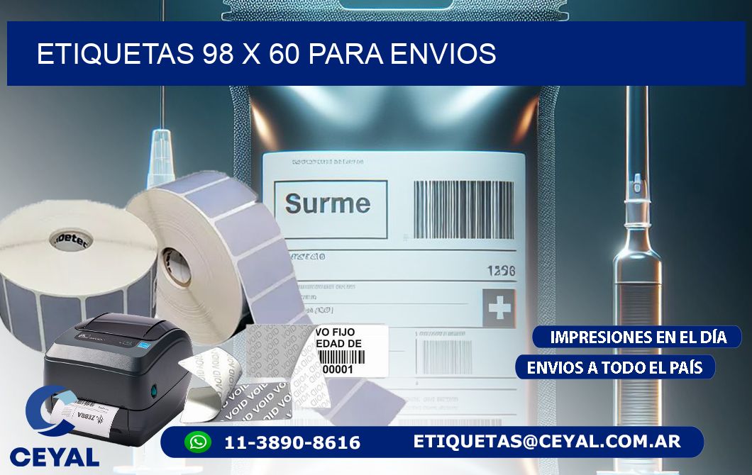 ETIQUETAS 98 x 60 PARA ENVIOS