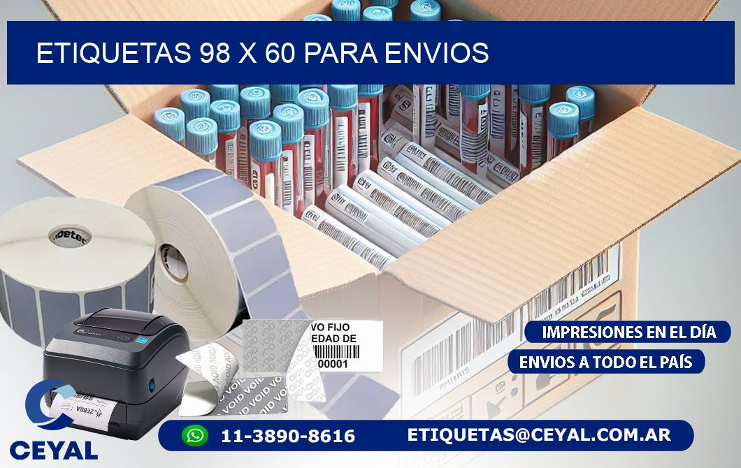 ETIQUETAS 98 x 60 PARA ENVIOS