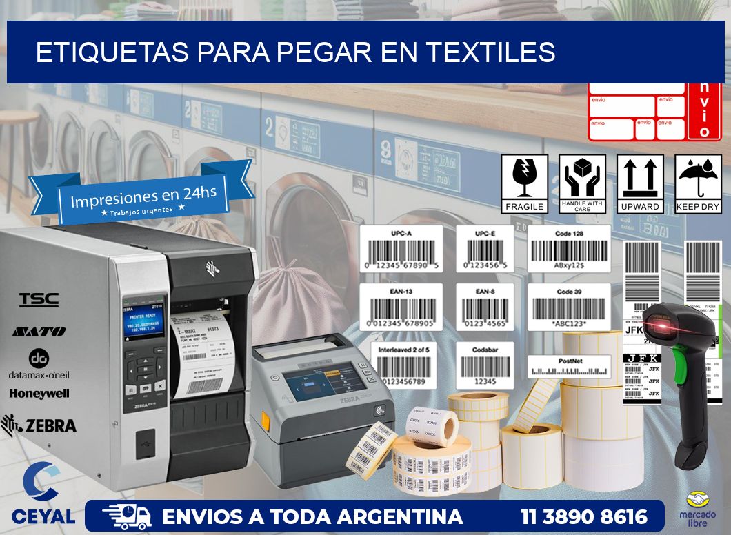 ETIQUETAS PARA PEGAR EN TEXTILES