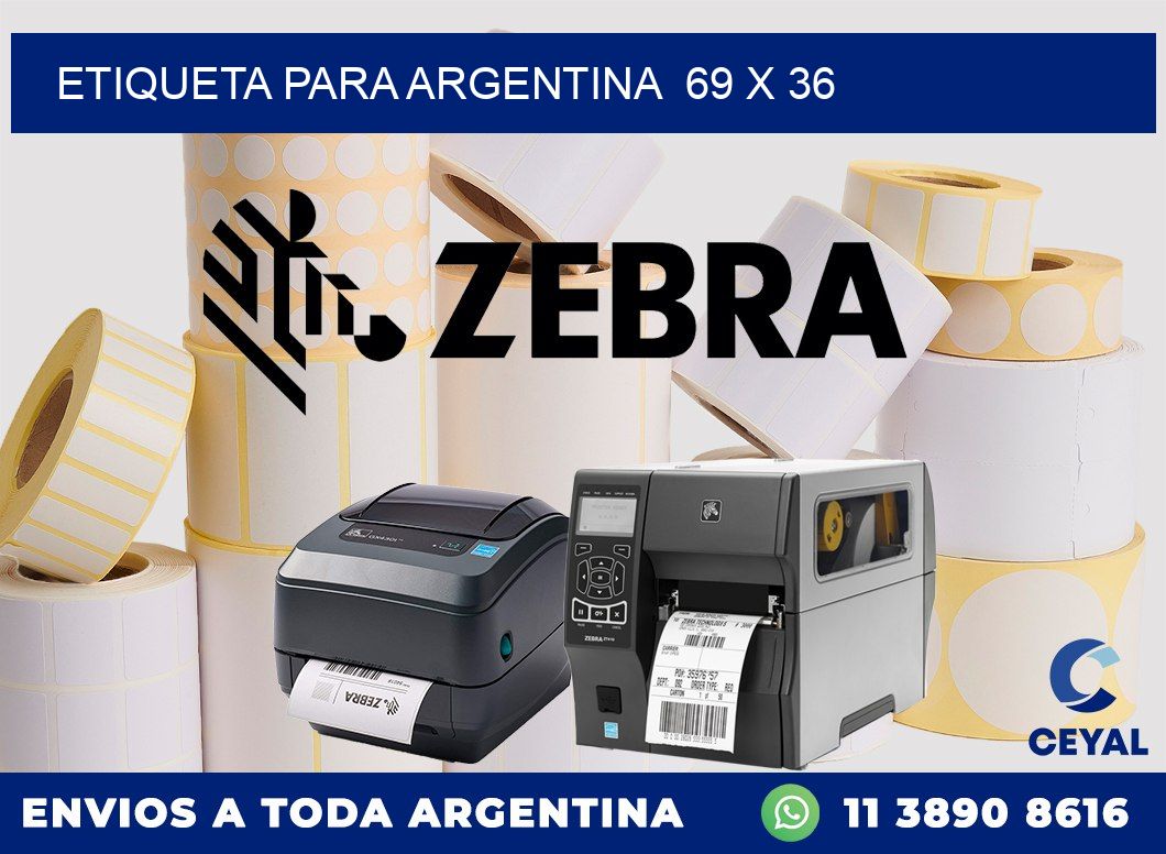 etiqueta para Argentina  69 x 36