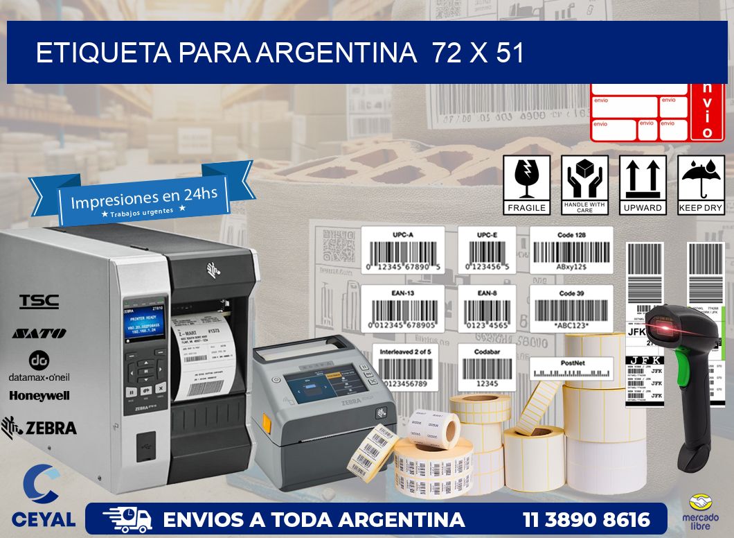 etiqueta para Argentina  72 x 51