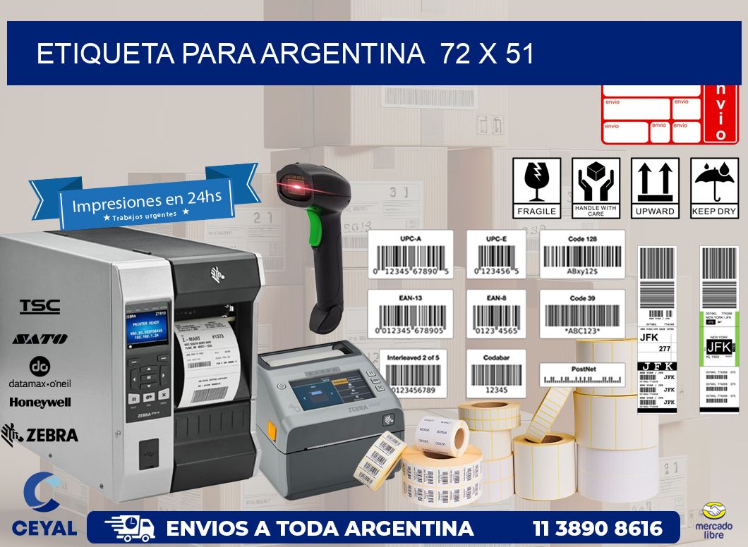 etiqueta para Argentina  72 x 51
