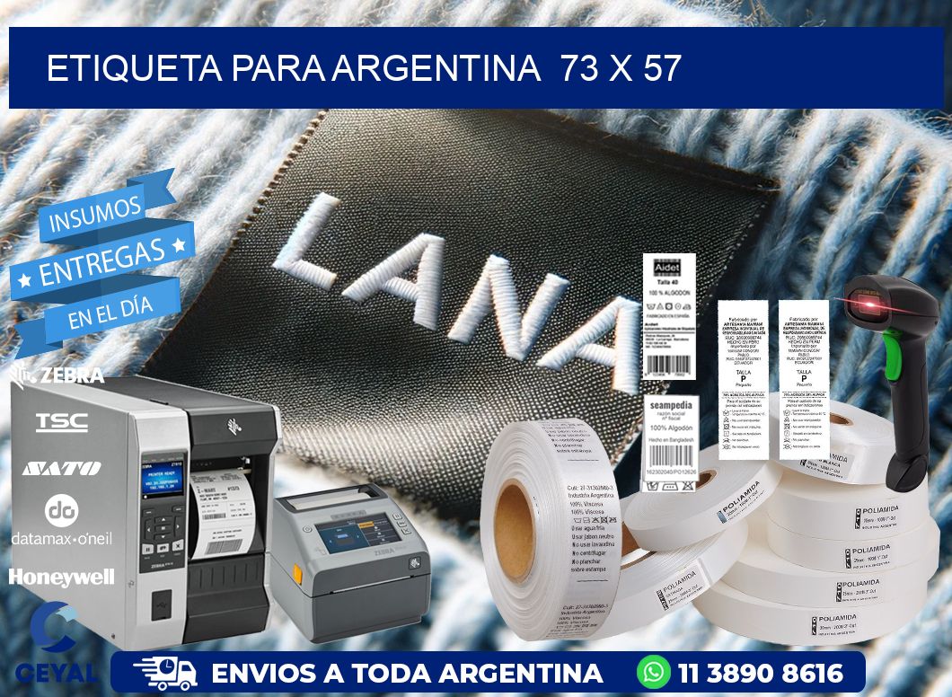etiqueta para Argentina  73 x 57