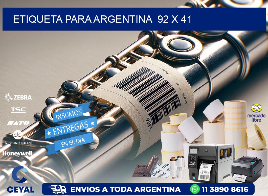 etiqueta para Argentina  92 x 41